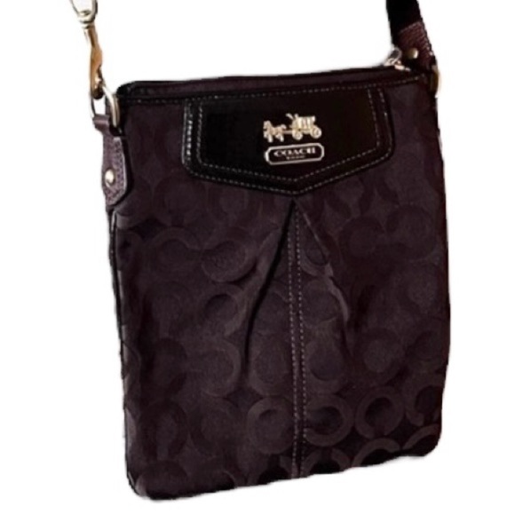 NWOT Coach Brown Madison Op Art Crossbody Purse - Picture 1 of 11